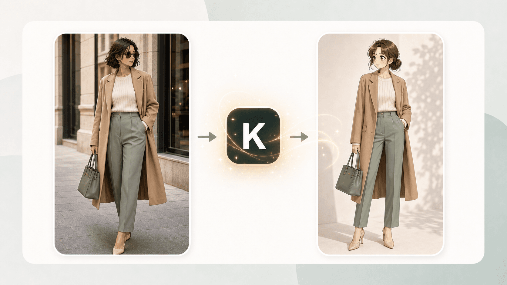 An inspiration outfit becomes a personal styling art photo in Kaloft