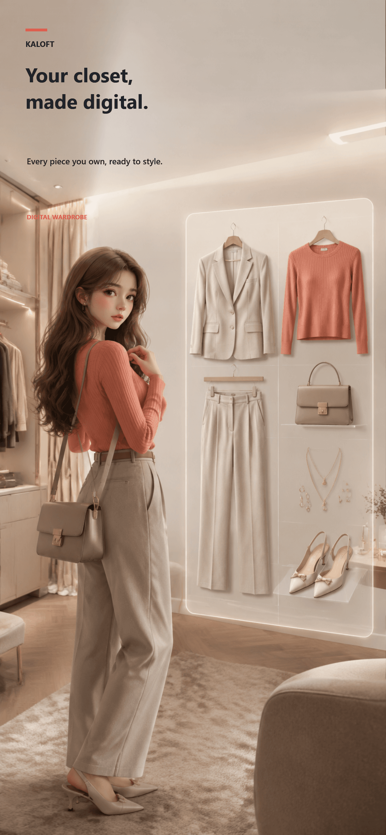 Digital Wardrobe in the Kaloft app