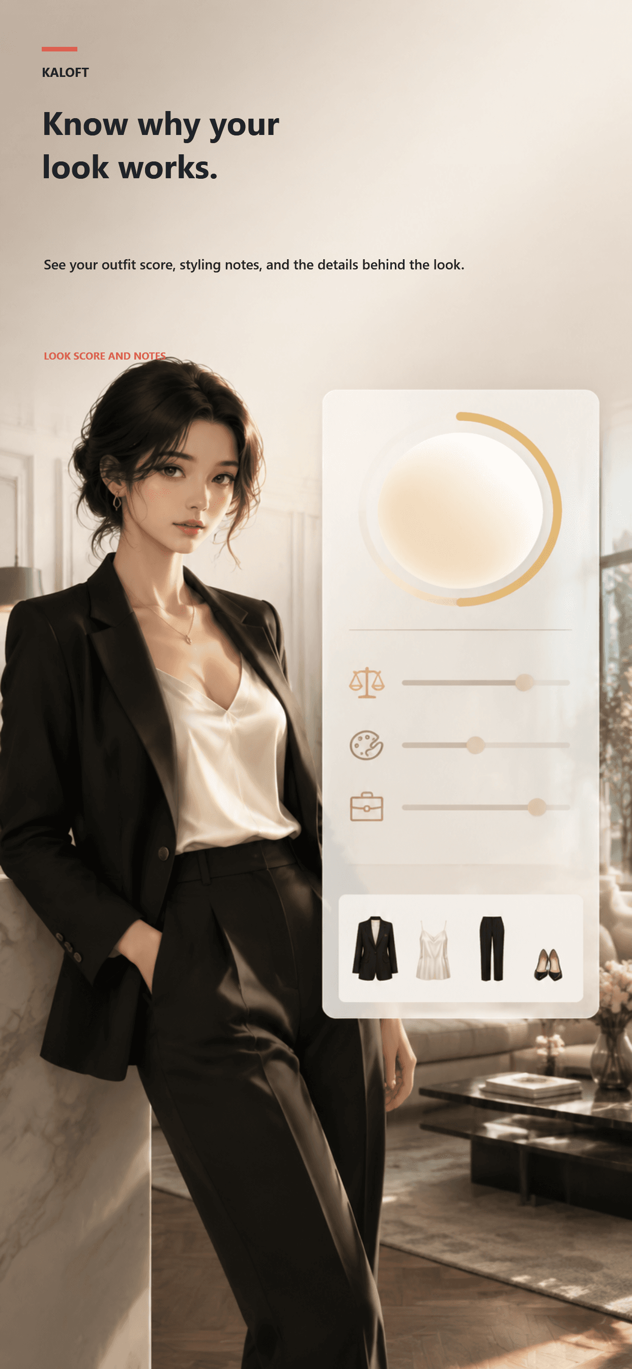 Look Score in the Kaloft app